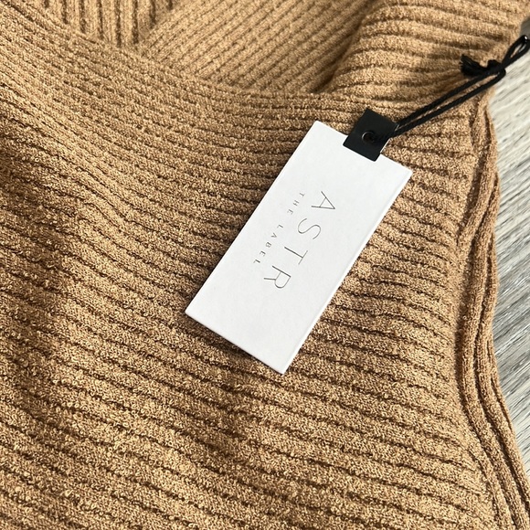 ASTR the Label: Ribbed Mock Neck Ribbed Wrap Sweater - Picture 6 of 9